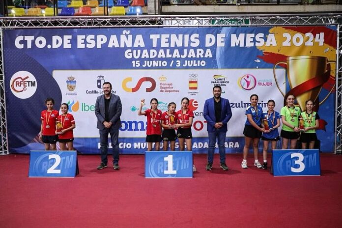 Equipo femenino tenis mesa Campeón España. Junio 2024. Cártama